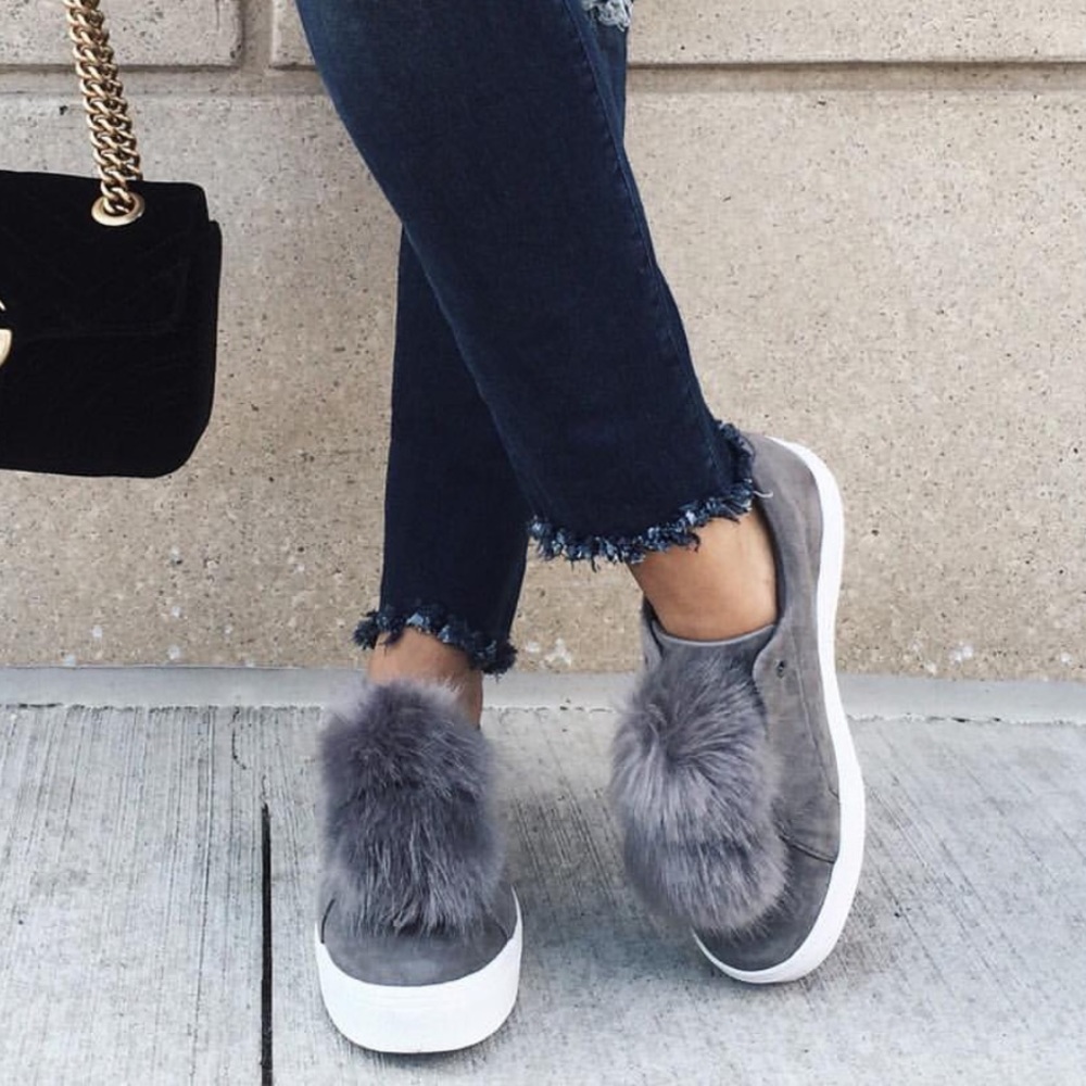 Steve Madden fluffy sneakers